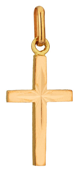 Pendentif or jaune Croix