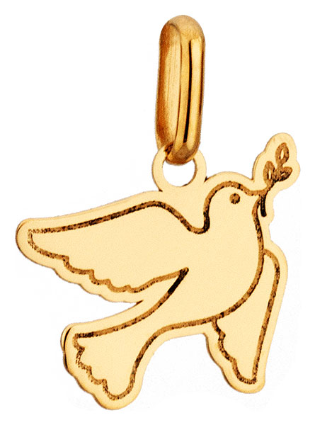 Pendentif or jaune Colombe