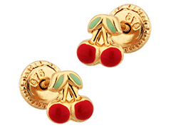 Boucles doreille or jaune 9K Cerises