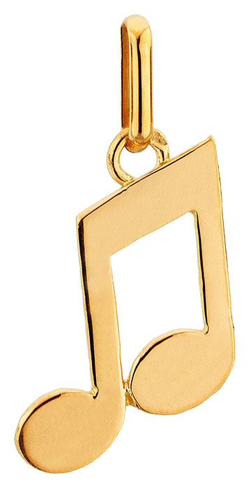 Pendentif or jaune 9K Note de Musique