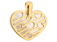 Pendentif or jaune et nacre Coeur