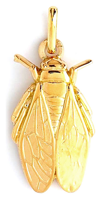 Pendentif or jaune Cigale