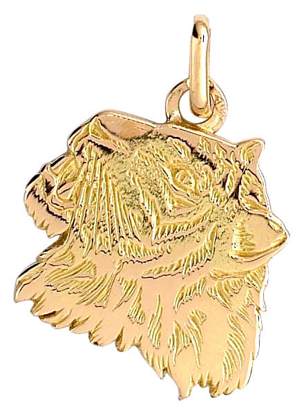 Pendentif or jaune 9K Tte de Tigre