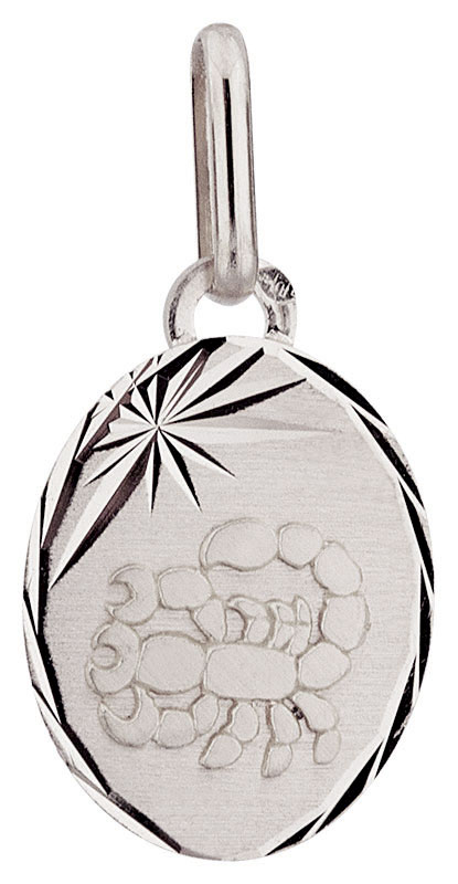 Pendentif or blanc Scorpion