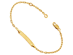 Bracelet identit or jaune 14.5 cm