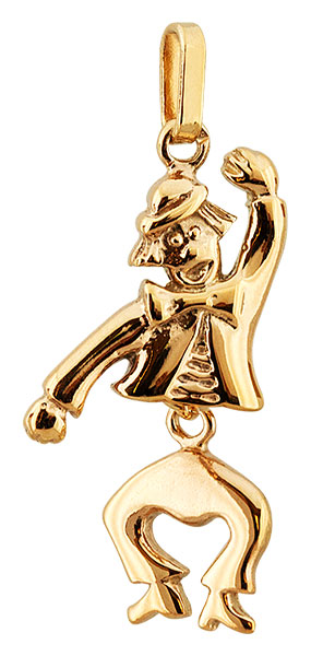 Pendentif or jaune 9K Clown