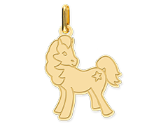 Pendentif or jaune Poney