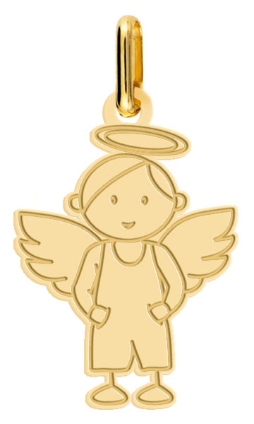 Pendentif or jaune 9K Ange