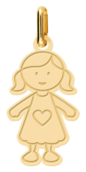 Pendentif or jaune 9K Petite Fille