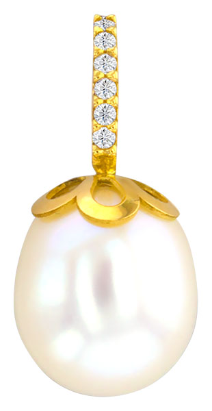 Pendentif or jaune et perle