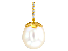 Pendentif or jaune et perle