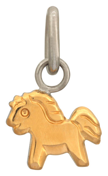 Pendentif Augis acier et or jaune