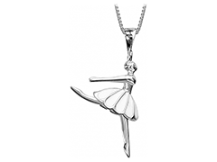Collier argent rhodi� Ballerine