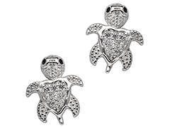 Boucles doreille argent Tortue