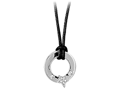 Collier argent rhodi� et oxydes