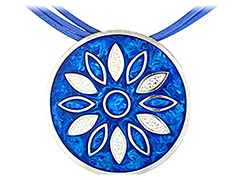 Collier argent rhodi� et laque