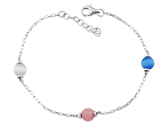 Bracelet argent pierre multicolores