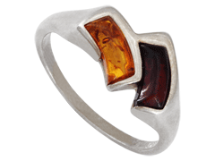 Bague argent et ambre