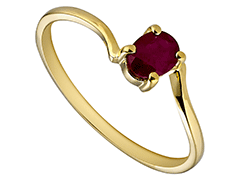 Bague or jaune et rubis