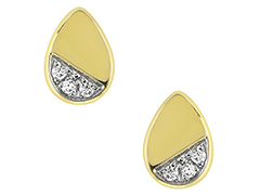 Boucles doreille or jaune et diamants