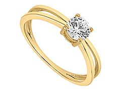 Solitaire or jaune et oxyde