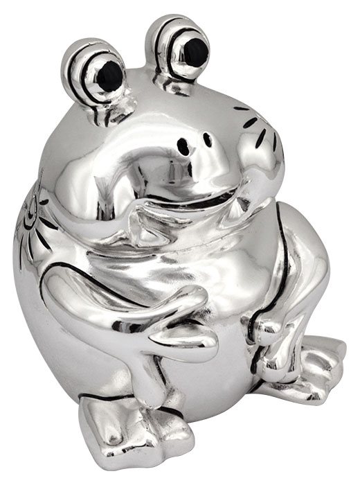 Tirelire Grenouille mtal argent