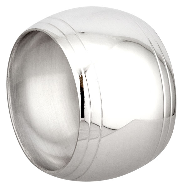 Rond de serviette mtal argent Tonneau Filet