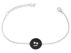 Bracelet argent et oxydes noirs