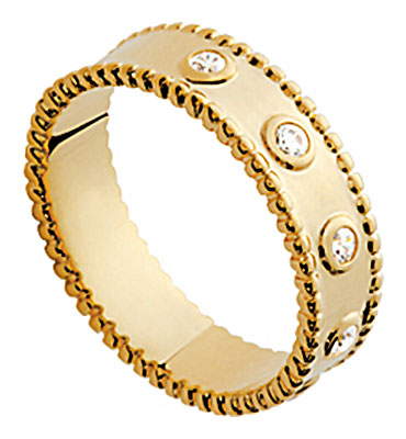 Bague plaqu or et oxydes