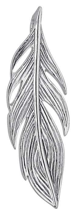 Pendentif argent rhodi Plume