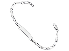 Bracelet identit argent rhodi 16 cm