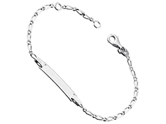 Bracelet identit argent rhodi 15 cm