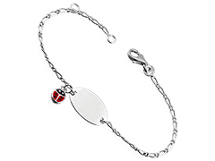 Bracelet identit argent rhodi Coccinelle