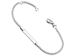 Bracelet identit argent rhodi 15 cm