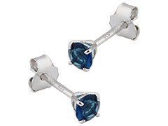 Boucles doreille argent et pierre bleue