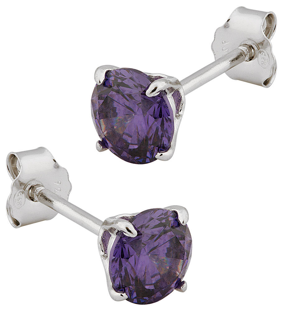 Boucle d'oreille pierre violette - Mosaik bijoux indiens - cl26