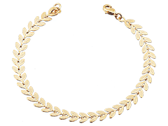 Bracelet plaqu or Feuilles