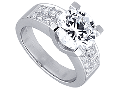 Solitaire argent rhodi et oxydes