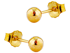 Boucles doreille plaqu or Boule 4 mm