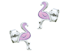 Boucles doreille argent Flamant