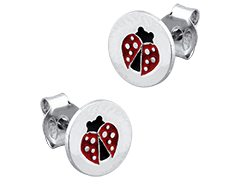 Boucles doreille argent Coccinelle