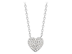 Collier argent rhodi Coeur