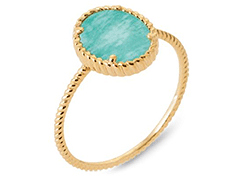 Bague plaqu or et amazonite