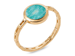 Bague plaqu or et amazonite