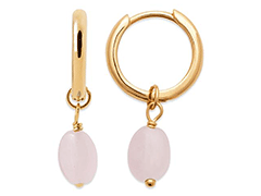 Boucles doreille plaqu or et quartz