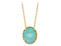 Collier plaqu or et amazonite