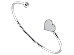 Bracelet argent rhodi Coeur