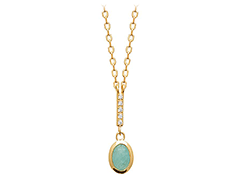 Collier plaqu or et amazonite