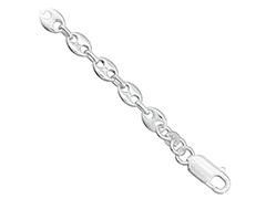 Collier argent maille grains de caf 50 cm