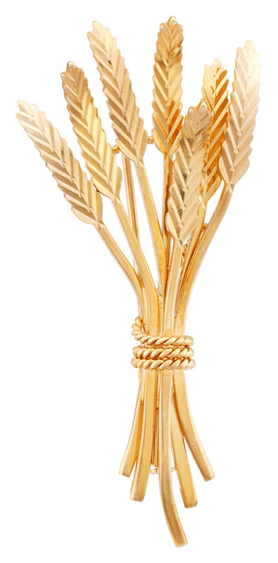 Broche plaqu or Gerbe de Bl